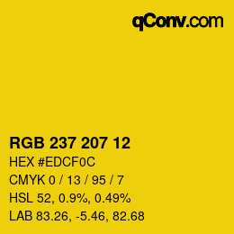 颜色代码: RGB 237 207 12 | qconv.com