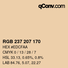 カラーコード: RGB 237 207 170 | qconv.com