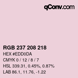 カラーコード: RGB 237 208 218 | qconv.com