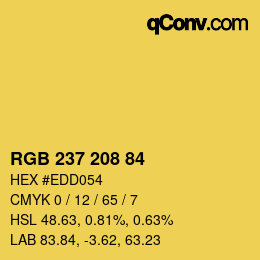 Farbcode: RGB 237 208 84 | qconv.com