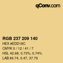 カラーコード: RGB 237 209 140 | qconv.com