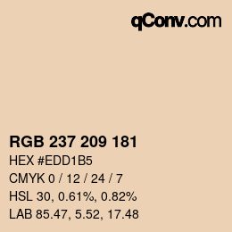 Color code: RGB 237 209 181 | qconv.com