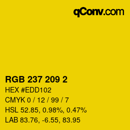 颜色代码: RGB 237 209 2 | qconv.com