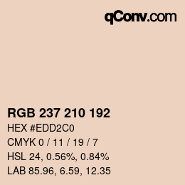 Color code: RGB 237 210 192 | qconv.com