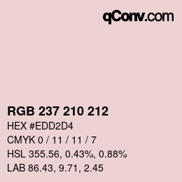 颜色代码: RGB 237 210 212 | qconv.com