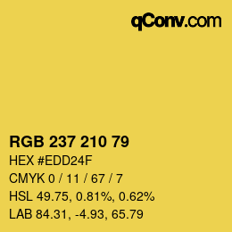 Color code: RGB 237 210 79 | qconv.com