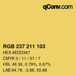 Color code: RGB 237 211 103 | qconv.com