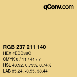 Color code: RGB 237 211 140 | qconv.com