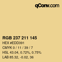 Color code: RGB 237 211 145 | qconv.com