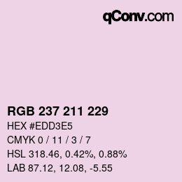 カラーコード: RGB 237 211 229 | qconv.com