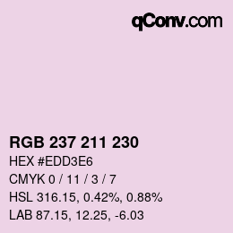 Código de color: RGB 237 211 230 | qconv.com