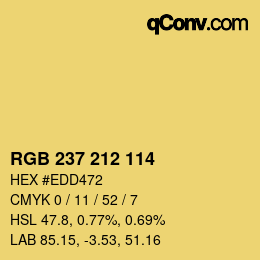 カラーコード: RGB 237 212 114 | qconv.com