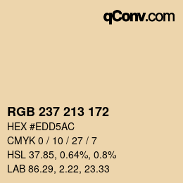 カラーコード: RGB 237 213 172 | qconv.com