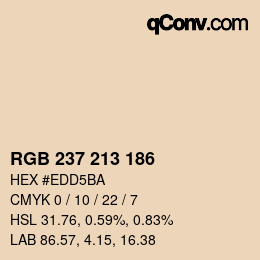 カラーコード: RGB 237 213 186 | qconv.com