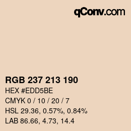 Farbcode: RGB 237 213 190 | qconv.com