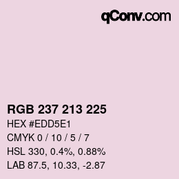 Farbcode: RGB 237 213 225 | qconv.com