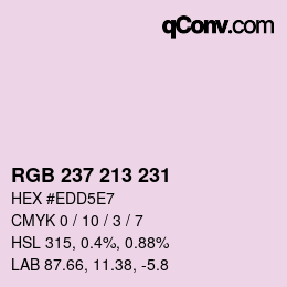 カラーコード: RGB 237 213 231 | qconv.com