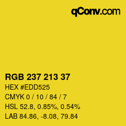 カラーコード: RGB 237 213 37 | qconv.com