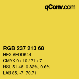 Color code: RGB 237 213 68 | qconv.com