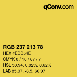 Color code: RGB 237 213 78 | qconv.com