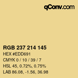 Color code: RGB 237 214 145 | qconv.com