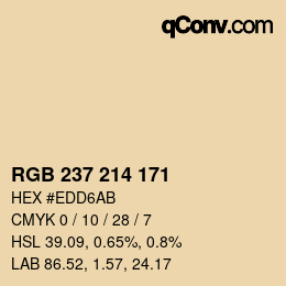 Código de color: RGB 237 214 171 | qconv.com