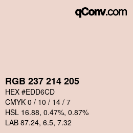 Color code: RGB 237 214 205 | qconv.com