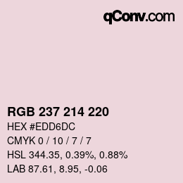 Color code: RGB 237 214 220 | qconv.com