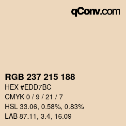 Color code: RGB 237 215 188 | qconv.com