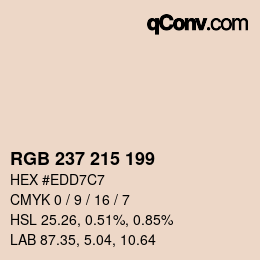 Code couleur: RGB 237 215 199 | qconv.com