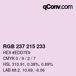 カラーコード: RGB 237 215 233 | qconv.com