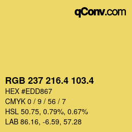 カラーコード: RGB 237 216.4 103.4 | qconv.com
