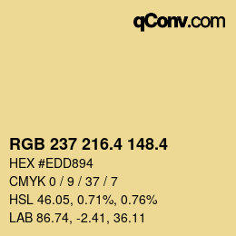 カラーコード: RGB 237 216.4 148.4 | qconv.com