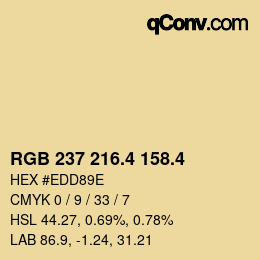 カラーコード: RGB 237 216.4 158.4 | qconv.com
