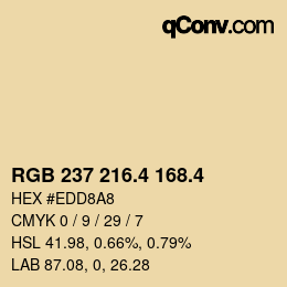 カラーコード: RGB 237 216.4 168.4 | qconv.com