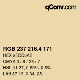 カラーコード: RGB 237 216.4 171 | qconv.com