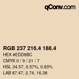 カラーコード: RGB 237 216.4 188.4 | qconv.com