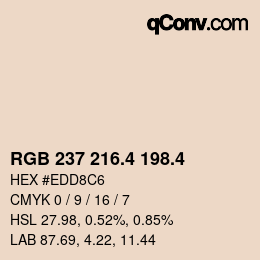 カラーコード: RGB 237 216.4 198.4 | qconv.com