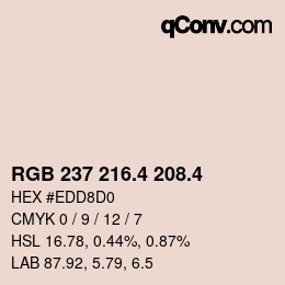 カラーコード: RGB 237 216.4 208.4 | qconv.com