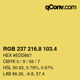 カラーコード: RGB 237 216.8 103.4 | qconv.com
