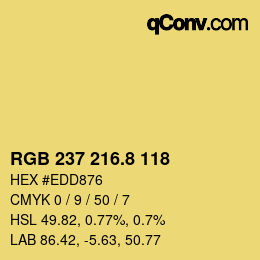 カラーコード: RGB 237 216.8 118 | qconv.com