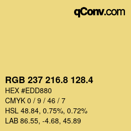 カラーコード: RGB 237 216.8 128.4 | qconv.com