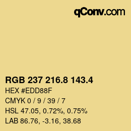 カラーコード: RGB 237 216.8 143.4 | qconv.com