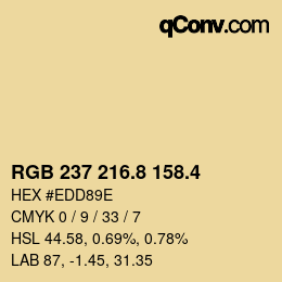 カラーコード: RGB 237 216.8 158.4 | qconv.com