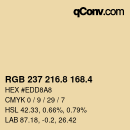 カラーコード: RGB 237 216.8 168.4 | qconv.com