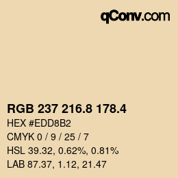 カラーコード: RGB 237 216.8 178.4 | qconv.com