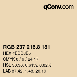 カラーコード: RGB 237 216.8 181 | qconv.com