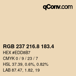 カラーコード: RGB 237 216.8 183.4 | qconv.com