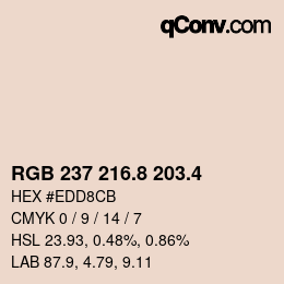 カラーコード: RGB 237 216.8 203.4 | qconv.com