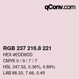 カラーコード: RGB 237 216.8 221 | qconv.com